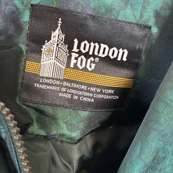 Vintage London Fog Metallic Floral Patterned Jacket Coat Removable Puffer Layer - Picture 2 of 16
